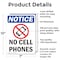 Signmission No Cell Phones, 7 in W x Rectangle, Aluminum OS-2PACK-NS-A-710-V-14429 - alternate 6